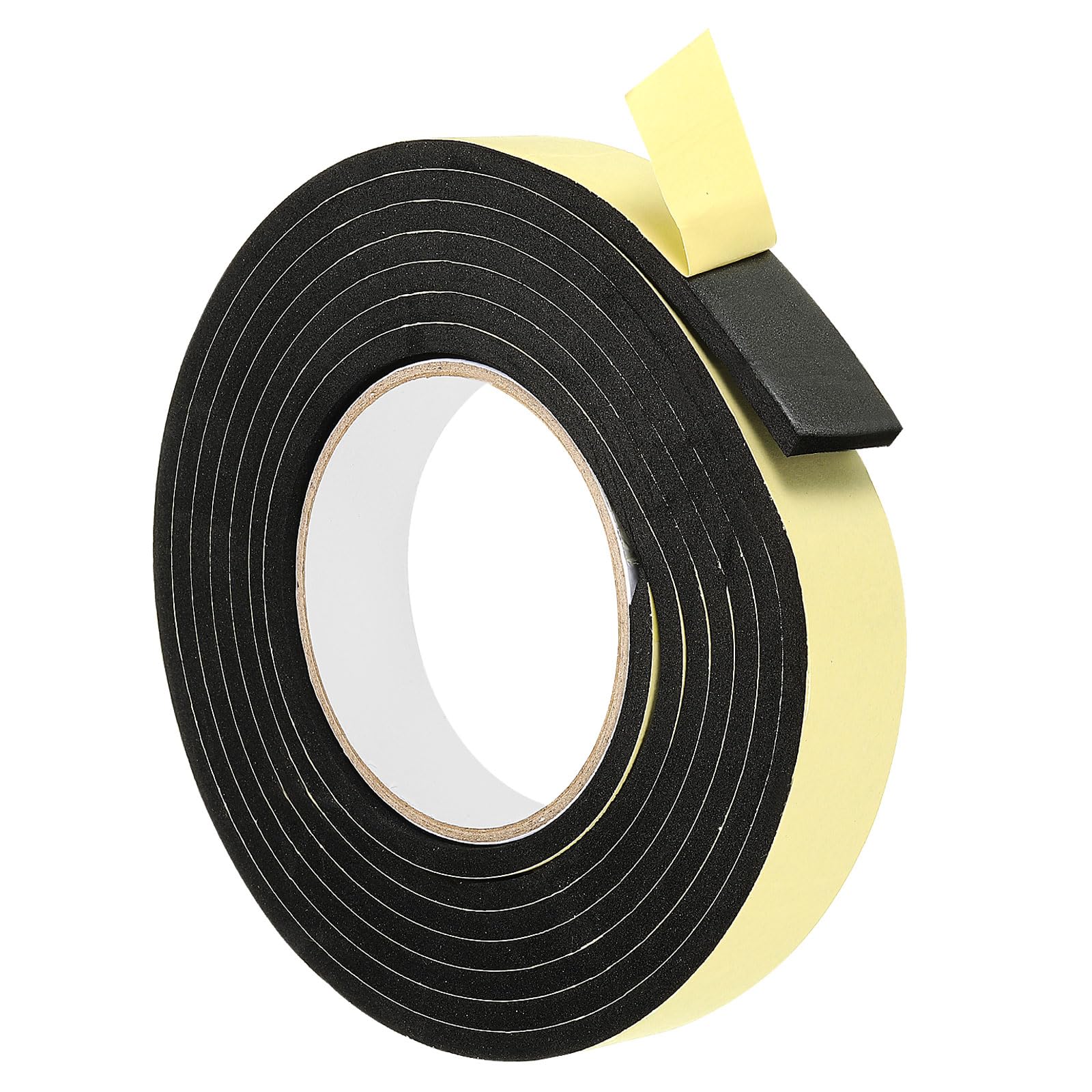 PATIKIL 3m/10ft Sealing Foam Tape, Single Sided Weather Stripping Door Seal Strip for Window Door Insulation, Black (1In x 1/4In x 10Ft)