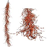 Quixem 60 Inch Fall Berry Garland (5 Ft), Rustic Orange Pip Berry Garland for Mantel, Thanksgiving & Harvest Holiday Home Decor Indoor Outdoor