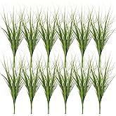 TOPPERFUN 24Pcs Artificial Grass, 11.79in Fake Short Grass Artificial Shrub Plants, Simulation Dwarf Plants Faux Greenery Stems for Patio, Vase, Restaurant, Indoor Decor