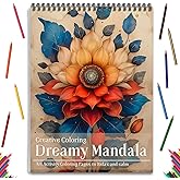 Mandala and Nature Coloring Books for Adult Women Relaxation Spiral Bound Page Printed Single-Sided Gifts Arts and Crafts for Women to Relax, Anxiety and Depression 24 Colorful Coloring Pages