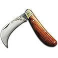 Glittering Bazaar 7" Folding Garden Hawkbill Knife, Weed Pruning, Mushroom, Budding Grafting, Vineyards Knives for Gardeners or Campers Harvesting Orchards Blade - High Carbon