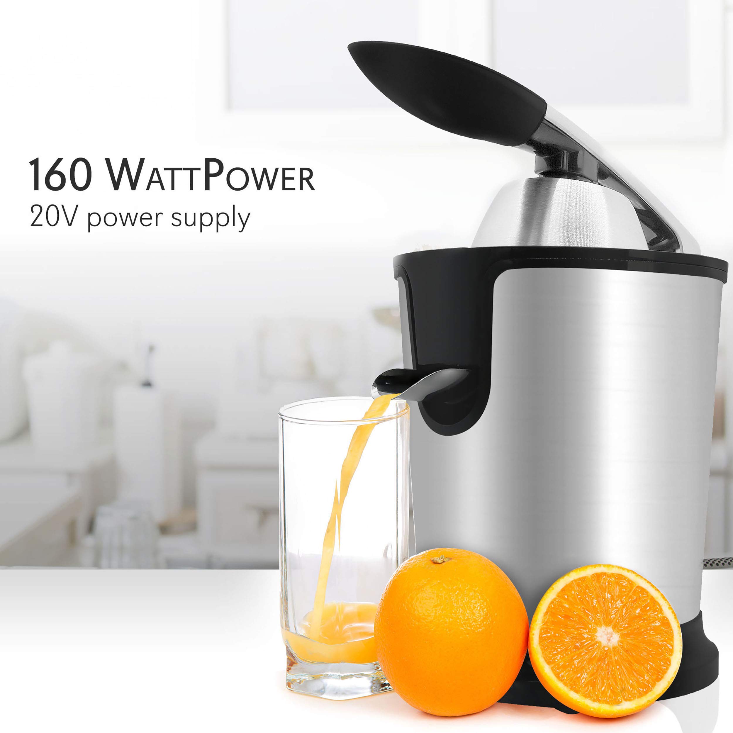 Stainless Steel Electric Juicer Machine - 160W Power Juice Press, Citrus Juicer & Squeezer Masticating Machine - Easy to… - Image 4