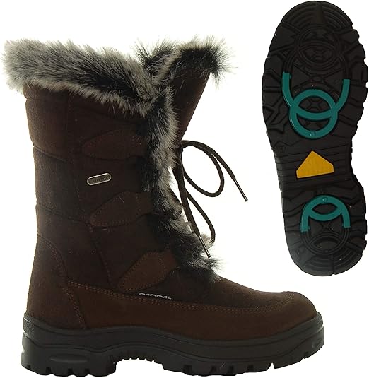 Mammal Womens Winter Ice Grip Mid Calf Boots Oribi OC Dark Brown EU