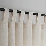 VOILYBIRD Natural Linen Semi Sheer Curtains Tab Top