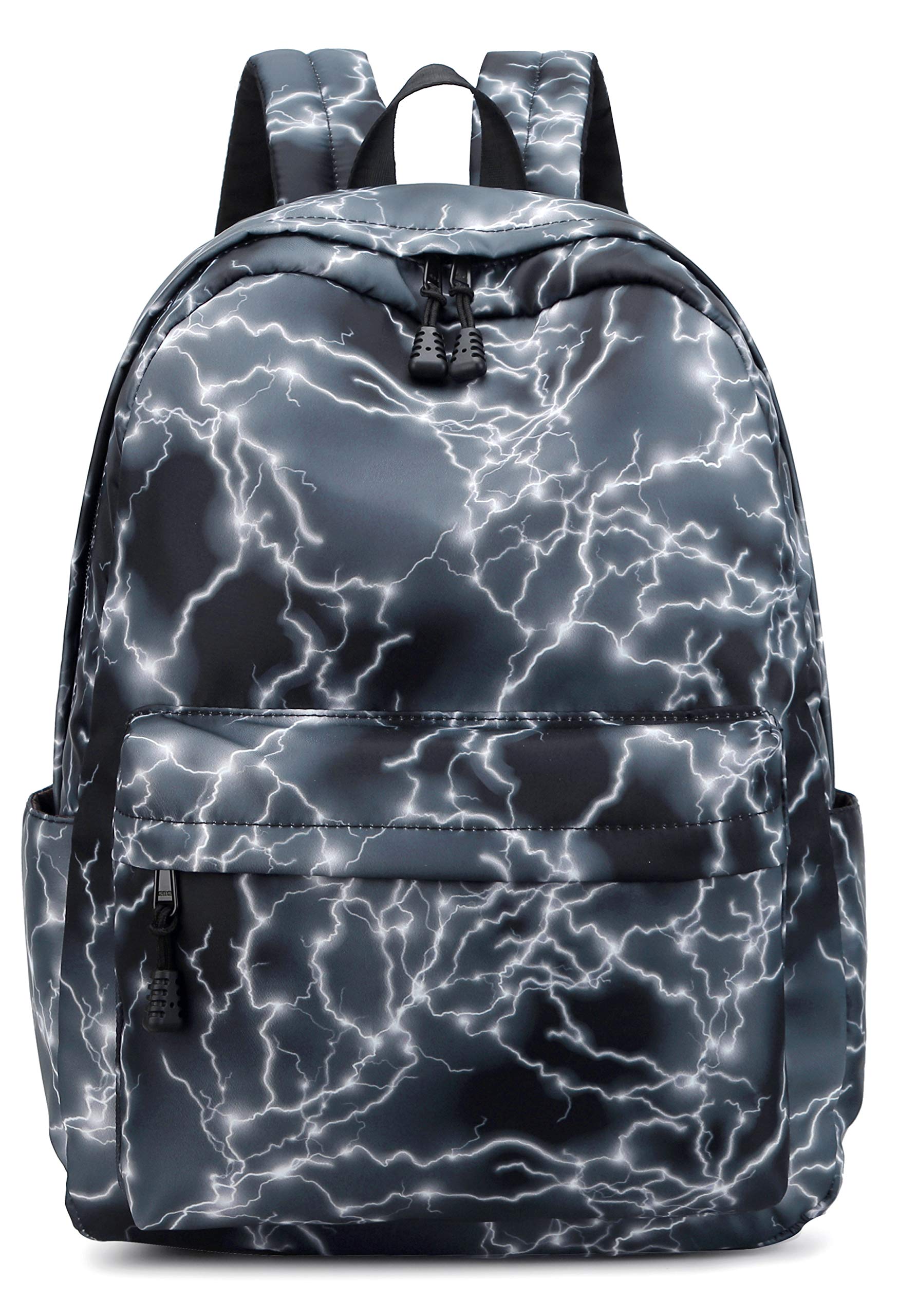 Ecohaso 15.6Inch Starry Lightning Stylish Backpack Travel Rucksack School Bags for Teenager Girls Boys Students Outdoor Hiking Camping Weekend Backpack (Black)