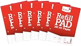 Silvine SV41642 A5 Refill Feint Pad White Pack of 6 80 sheets 75gsm 8mm ruled