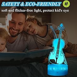 POSSHE Violin Night Light, Violin Gifts, Cello 3D