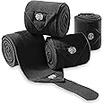 SmithBuilt Equine Fleece Polo Wraps, Black - (Set of 4) Horse Leg Bandages