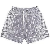 DIOTSR Mens Graphic Shorts Boho Paisley Shorts Athletic Basketball Bandana Shorts Running Streetwear Drawstring Waist