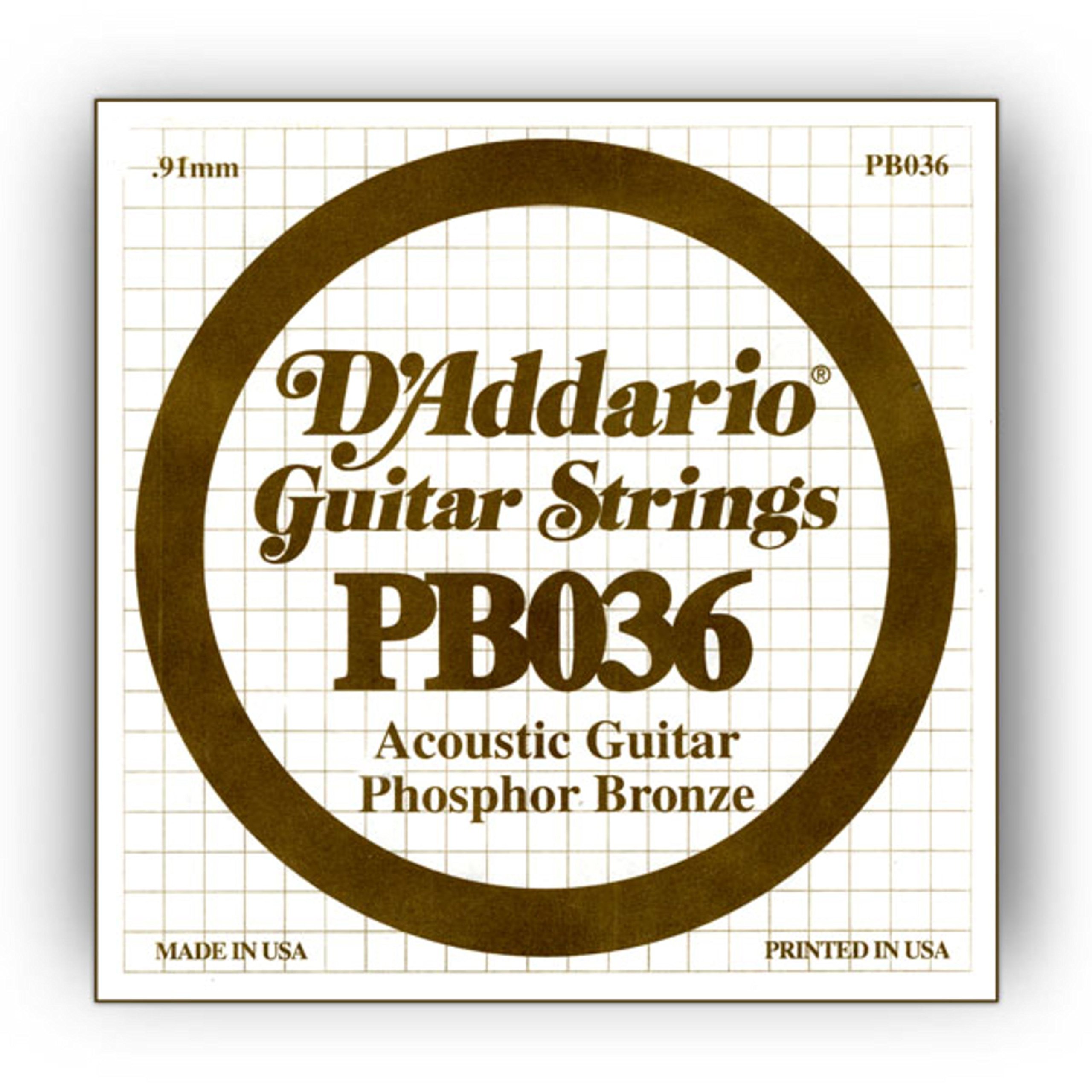 D'Addario PB036 .036 Phosphor Bronze Wound for Acoustic Guitar Single String — image 1