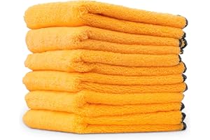 Chemical Guys Professional Grade Premium Microfiber Towels - Gold, 16" x 24", Ultra-Soft and Scratch-Free Car Detailing Cloths for Cars, Trucks, Motorcycles, and More - 6 Pack