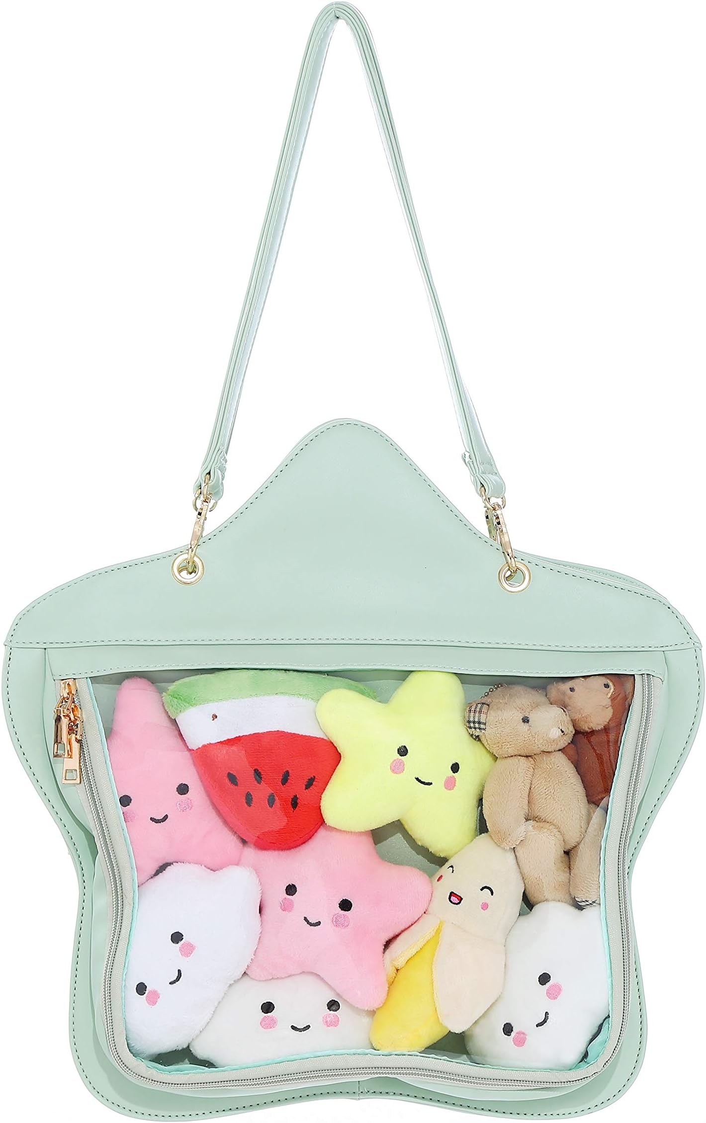 Clear Candy Leather Handbag Kawaii Purse Transparent Backpacks Star Crossbody Bags Lolita Ita Bag