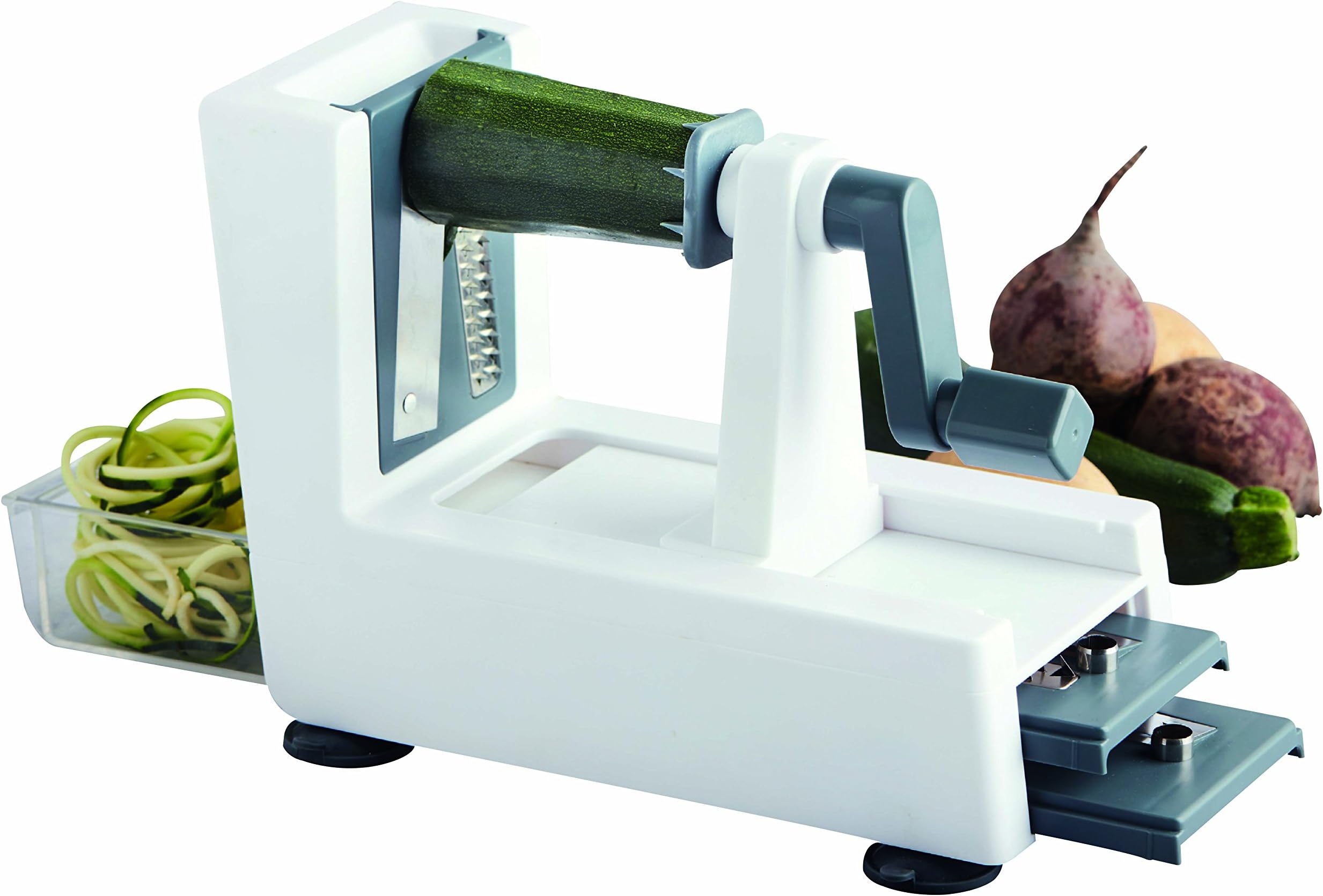 Spiralizer Vegetable Slicer Zoodle Maker - with 3 Blades Spiral Slice All Vegetables, Zucchini Spaghetti Noodle Maker by Kruger Home