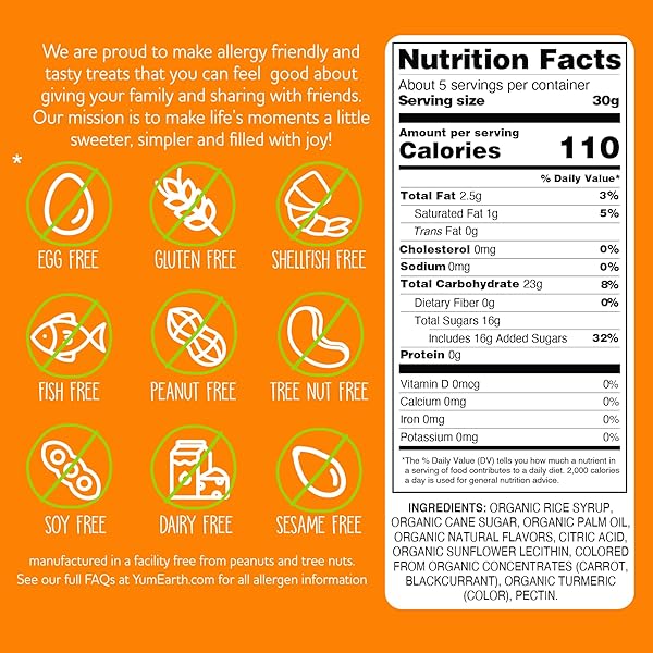 YUMEARTH ORGANIC FRUIT CHEWS – FRUIT FLAVORED CANDY CHEWS, NO DYE, ALLERGY FRIENDLY, GLUTEN FREE, NON-GMO, VEGAN CANDY WITH NO ARTIFICIAL DYES, 5 OUNCE