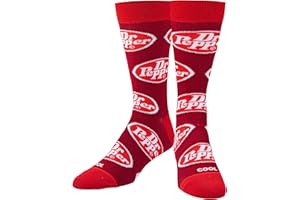 ODD SOX Cool Socks - Dr Pepper Retro Logo Crew Socks | Vintage Soft Cotton Blend, Fun Novelty Gift for Men & Women