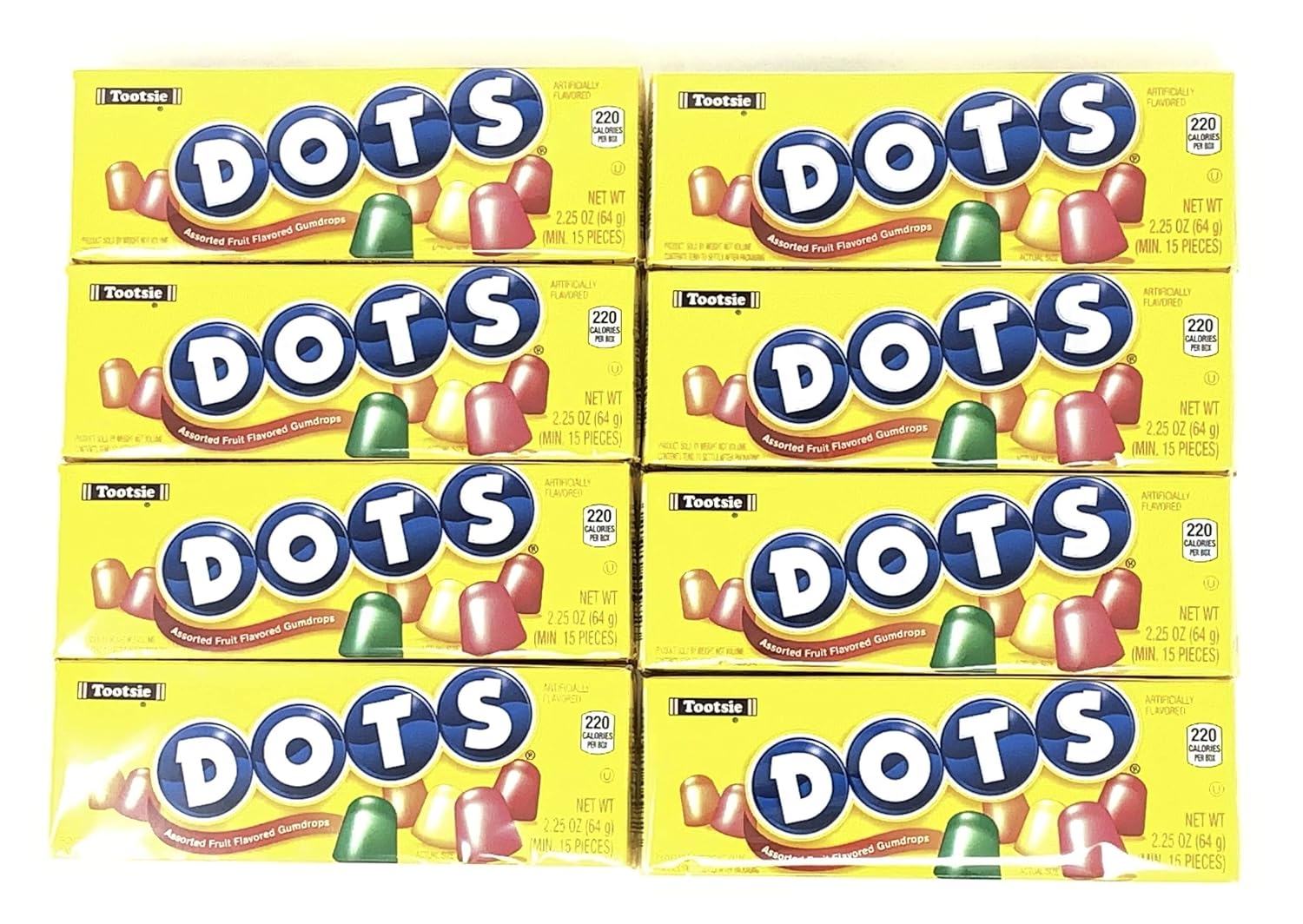 Dots Original Candy, Assorted Flavors 2.2oz Pack of 8