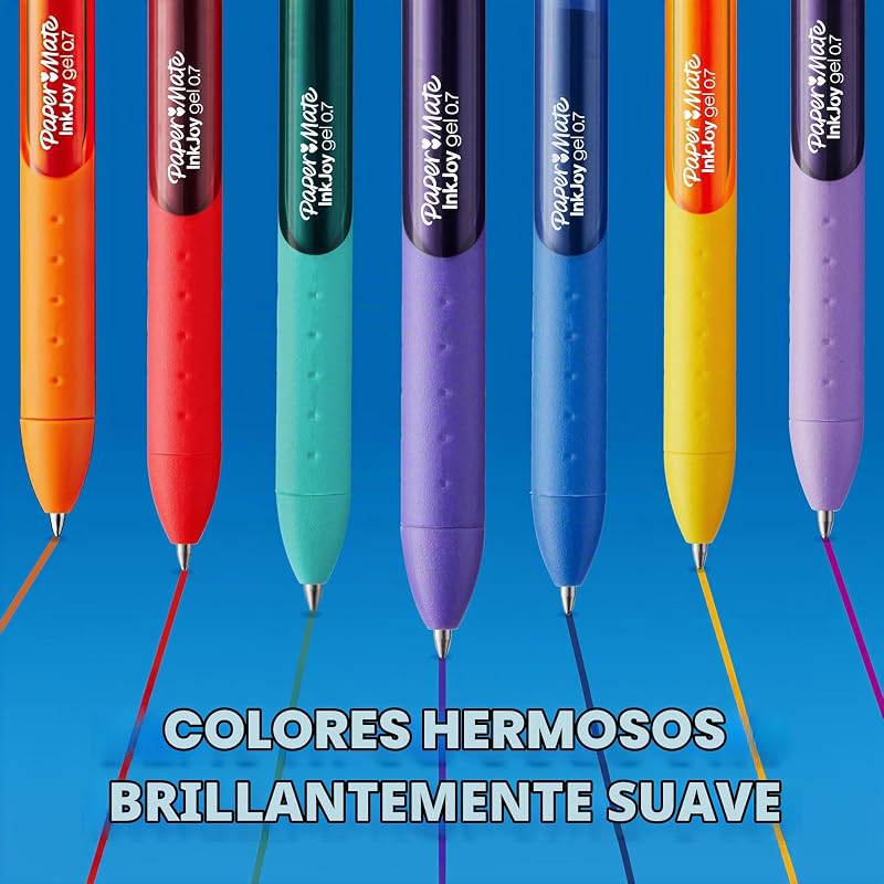 InkJoy - Bolígrafos de gel | Colores de tinta vibrantes surtidos | Para escribir, colorear y escribir en diario | Punta media (0.7 mm) | 14 unidades