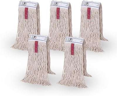 Abbey Kentucky Mop Heads Pack of 5 16oz Thick Cotton Yarn Replacement for Hard