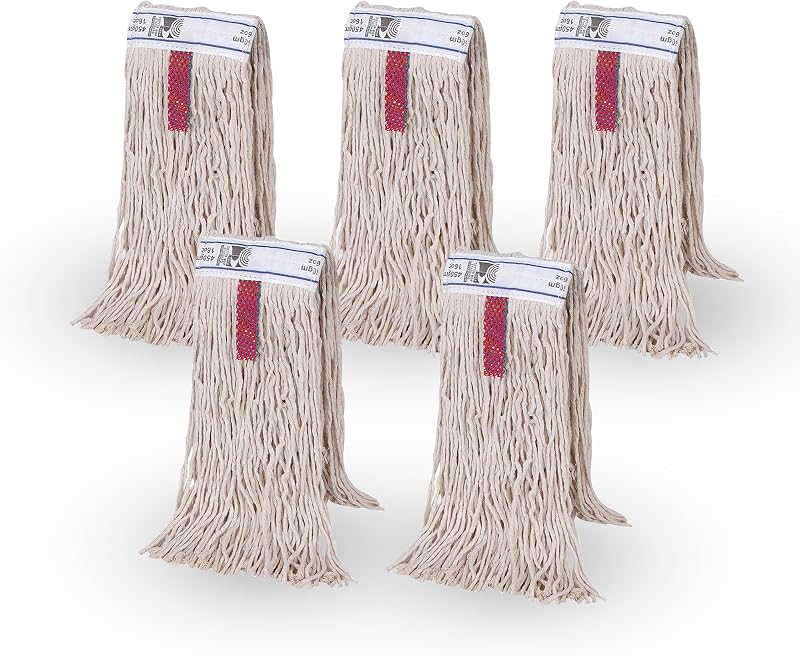 Abbey Kentucky Mop Heads Pack of 5 16oz Thick Cotton Yarn Replacement for Hard