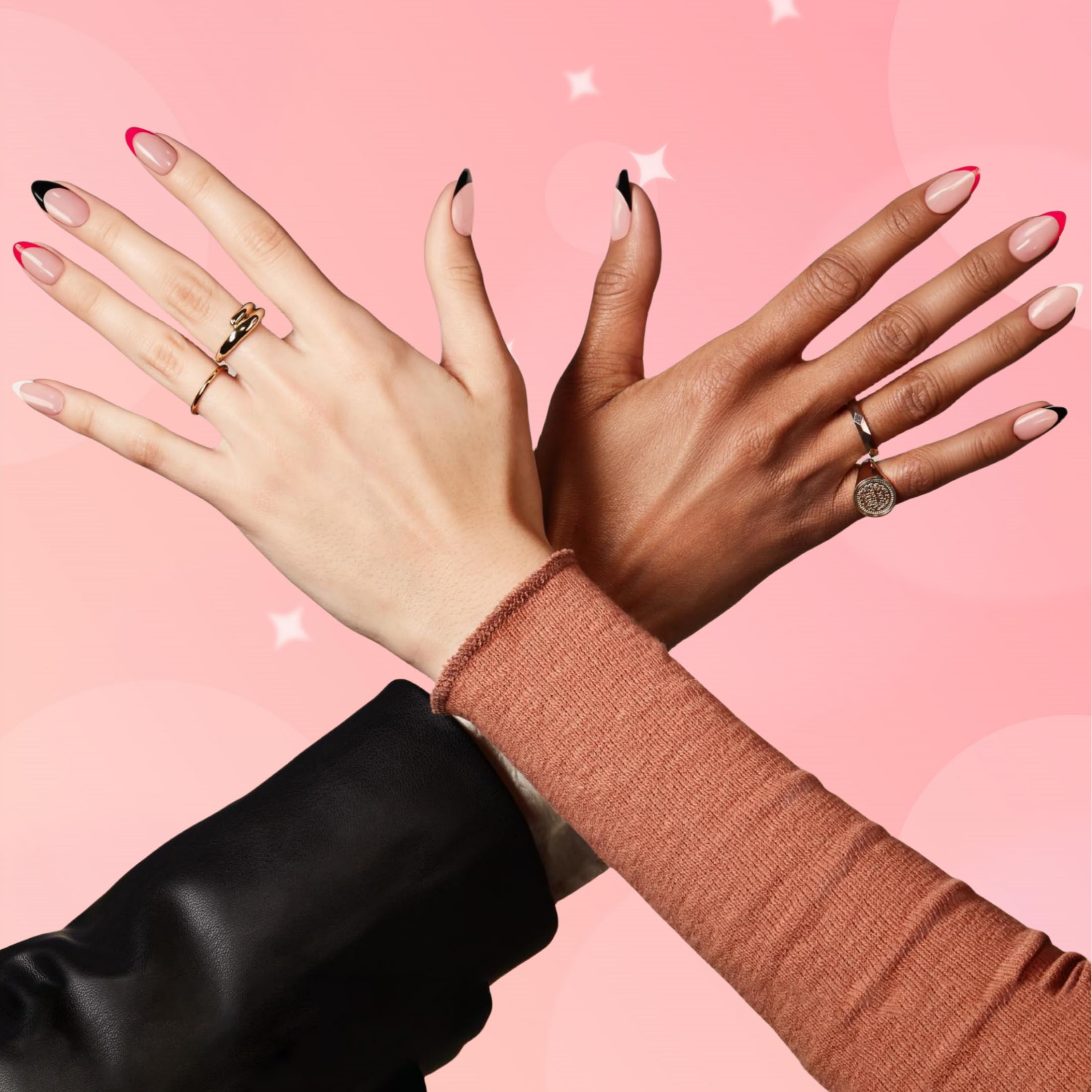 30Pcs Purple French Tip Press on Nails Short Almond Nails Press ons, Short Fake Nails Almond Shaped Acrylic French Glue on Nails False Nail for Women, Natural Stiletto Nail 15 Sizes - Image 5