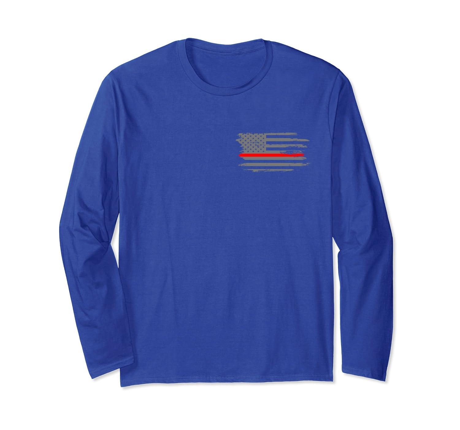 Thin Red Line Firefighter American Flag Long Sleeve T-Shirt-anz