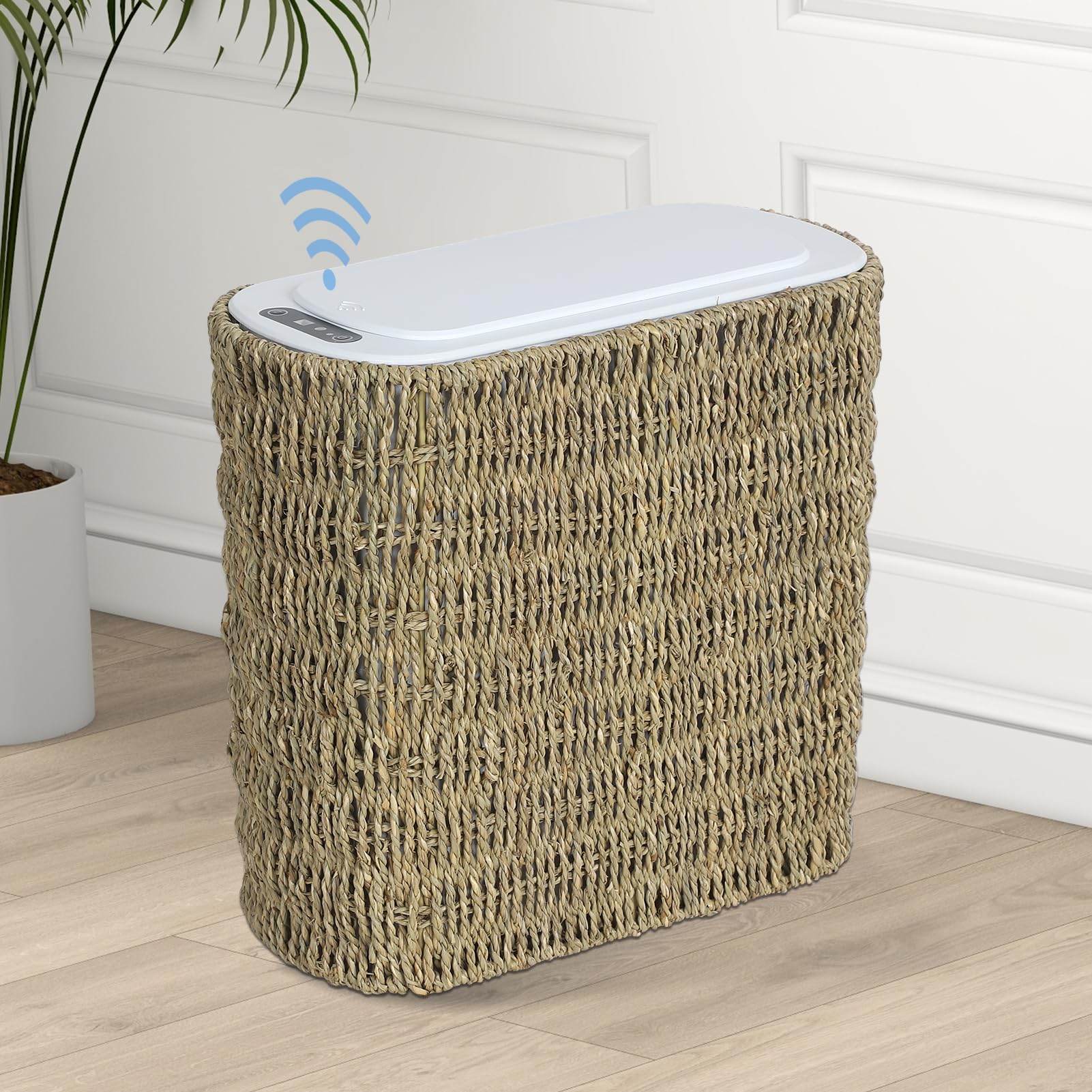 Trongee Boho Kitchen Trash Can with Lid,3.5 Gallon Automatic Small ...