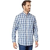U.S. Polo Assn. Long Sleeve Yarn-Dye Stretch Plaid Woven Shirt Classic Navy SM