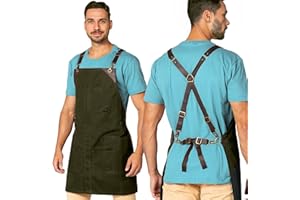 Under NY Sky Cargo Cross-Back Leather Straps Apron