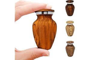KC KATIE COLLECTION BY URNSELLER Small Keepsake Cremation Urn For Human Ashes With Wood Grain Finish Choose From 4 Unique Woodgrains Mini Metal Sharing Personal Funeral Urn for Pet or Human Ashes (South American Rosewood)