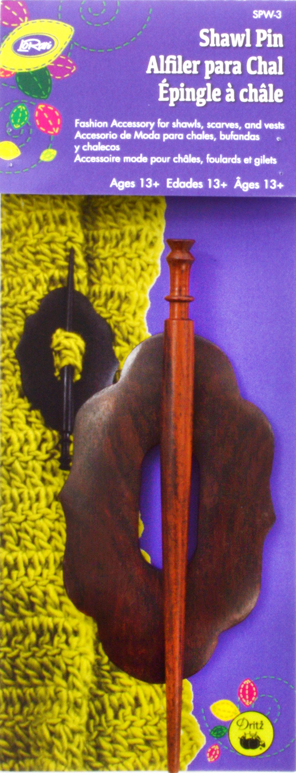 Dritz Wood Shawl Pin-Daffodil