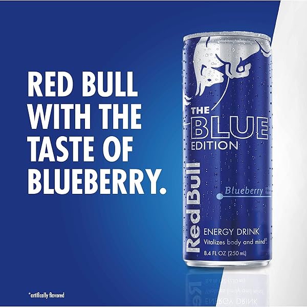 RED BULL BLUE EDITION ENERGY DRINK, BLUEBERRY, 8.4 FLUID OUNCE