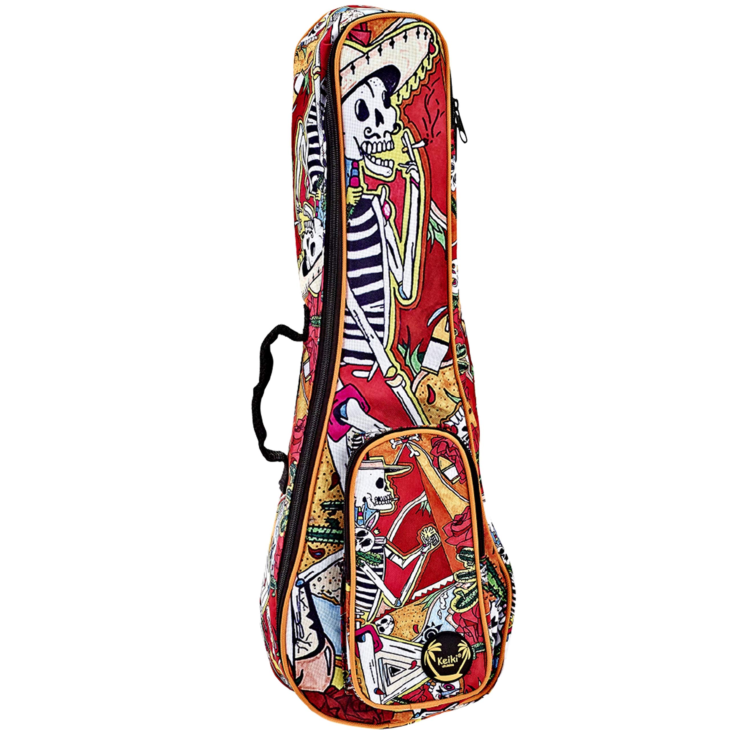 ORTEGA Gigbag for Soprano Ukuleles with Shoulder Straps - El Muerto (KUB-EM-SO)