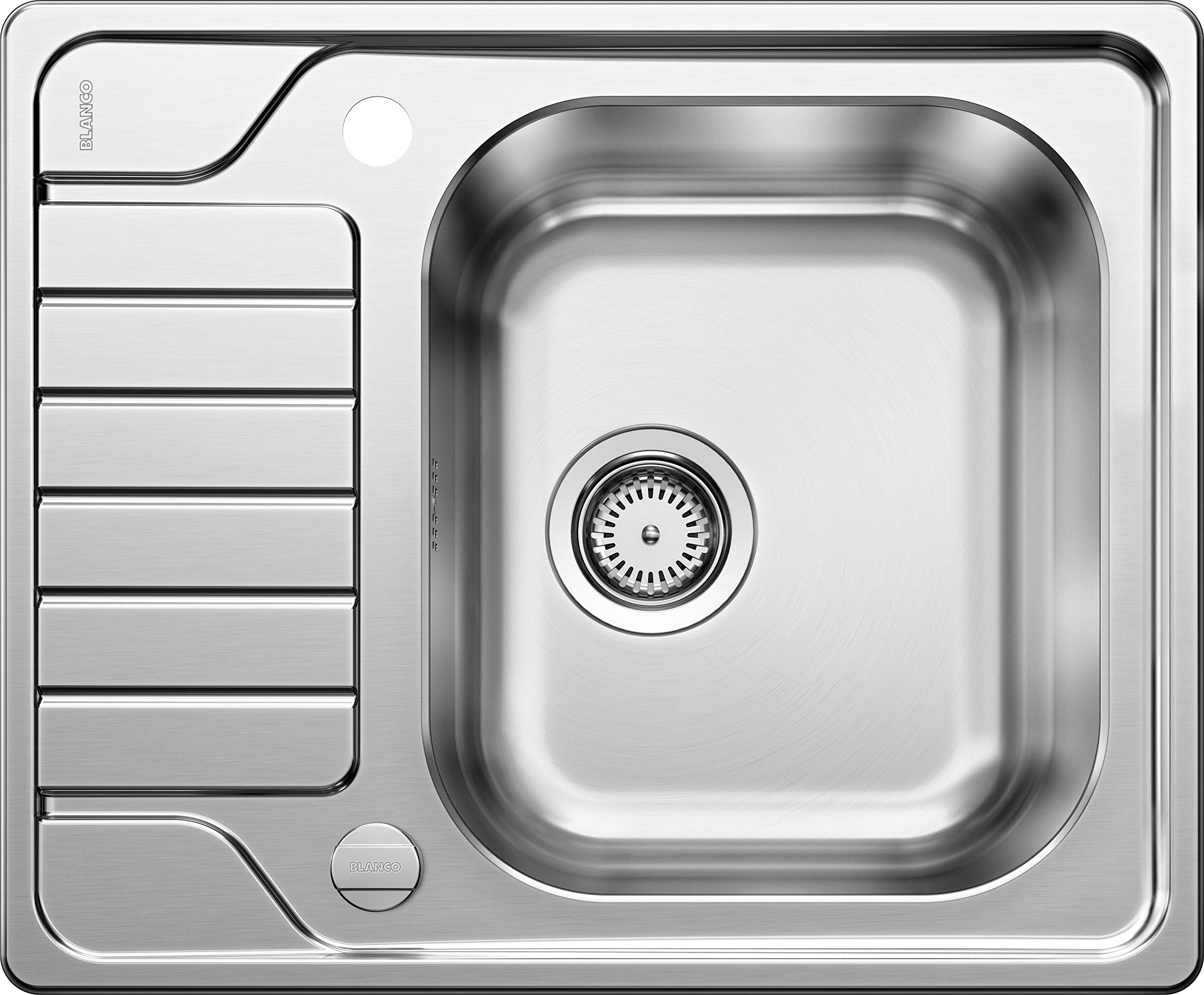 BLANCO DINAS 45 S Mini | Stainless Steel | Installation Type: Inset Installation from Above | Reversible | for 45 cm Wide Base cabinets | Scratch-Resistant | [60.5x50x20.4 cm]