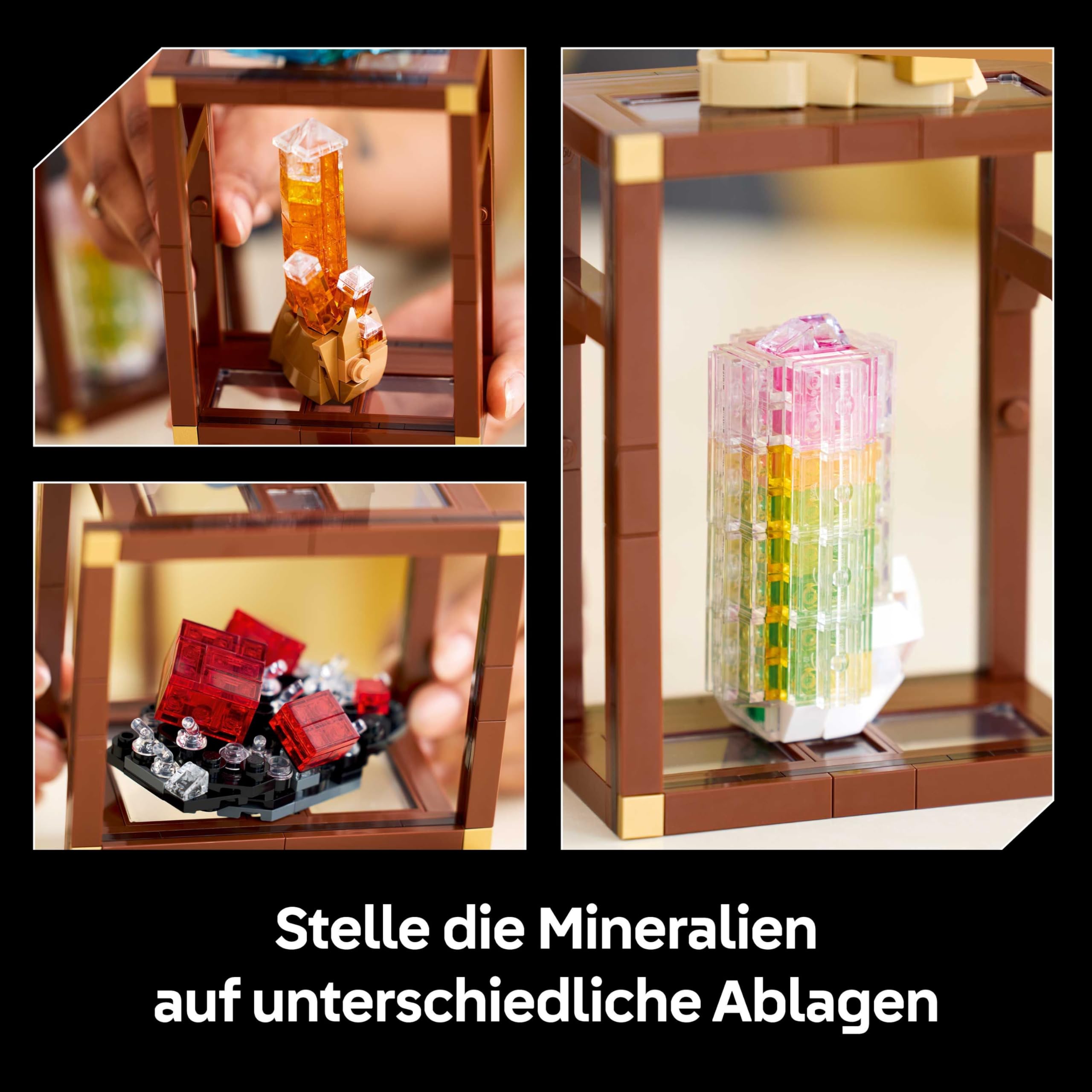 LEGO Ideas Mineraliensammlung - Set für Erwachsene - Modellbau mit Kristallelementen inkl. Amethyst, Fluorit & Tangerinquarz sowie 3 Ständern - DIY Wohn Deko Geschenkidee - 21362 6