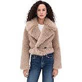 Avec Les Filles womens Cropped Faux Fur Jacket