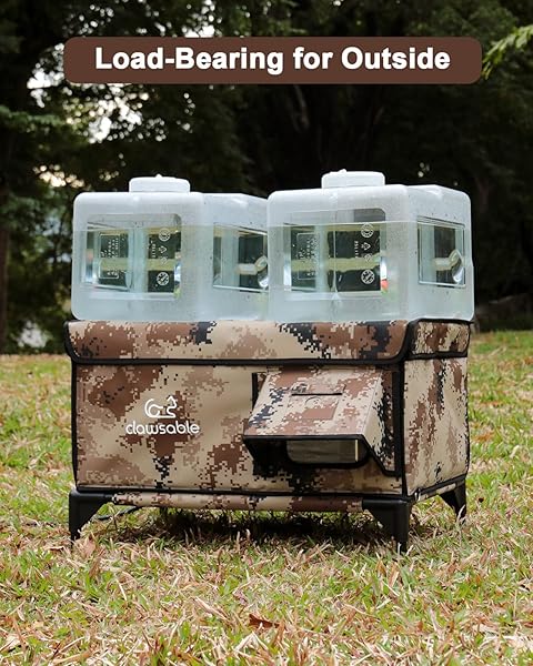 STURDY OUTDOOR HEATED CAT HOUSE FOR WINTER, INSULATED HEATED CAT HOUSE FOR OUTSIDE WITH TWO DOOR, FERAL CAT SHELTER WITH WATERPROOF AWNING, OUTDOOR CAT HOUSE BARN STRAY KITTY