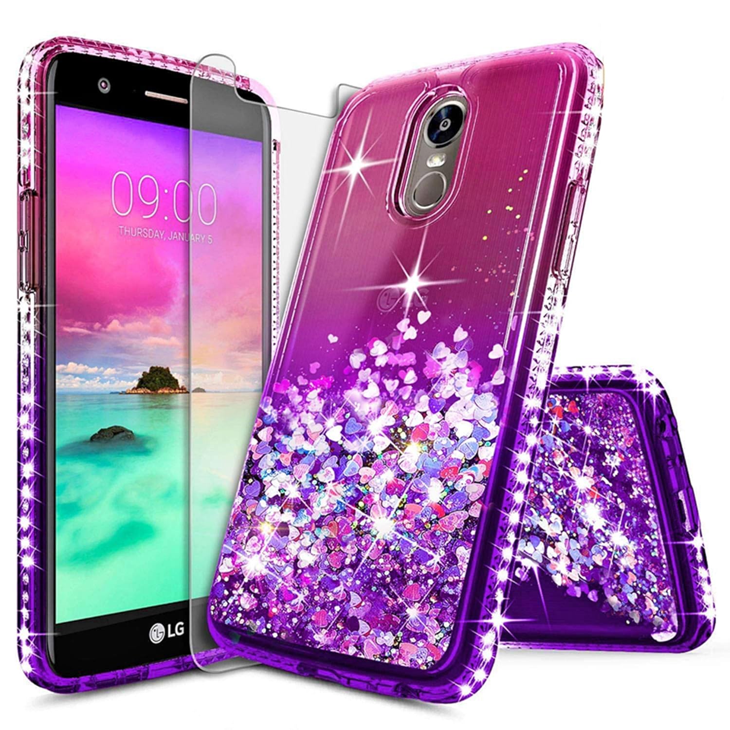 Best lg stylo 2 case water glitter