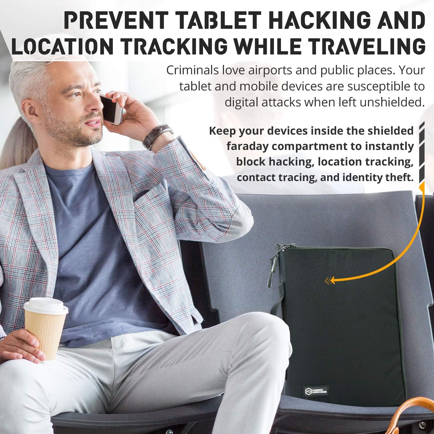 Mission Darkness Mojave Faraday Tablet Bag // Multi-Functional Travel Case with Accessory Pockets and Built-in Faraday Sleeve // Signal-Blocking - Image 3