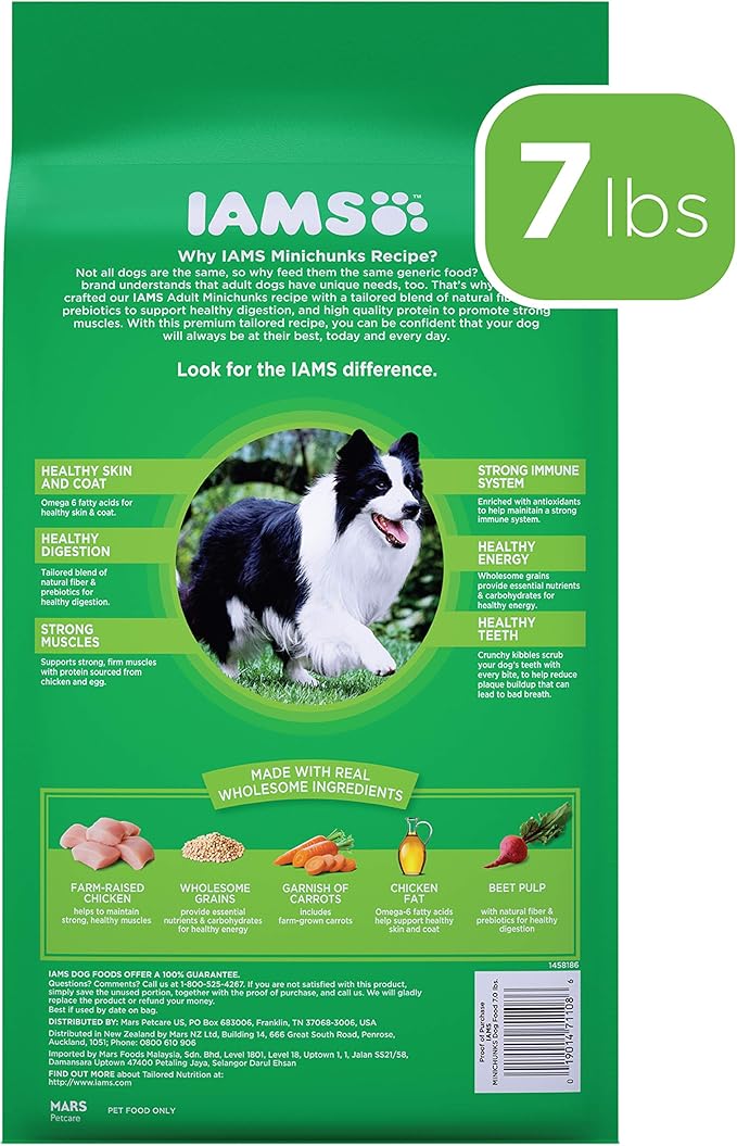 Iams Proactive Health Minichunks Premium Adult Dry Dog Food 1 7 Pound Bag Veterinarians Recommend Chicken Is 1 Ingredient Amazon Co Uk Pet Supplies