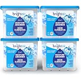 Bright Air, Cool &amp; Clean, 2-in-1 Moisture Absorber &amp; Odor Eliminator, Case of 4, Lasts up to 60 Days Each