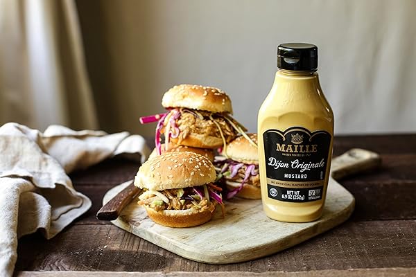 MAILLE MUSTARD FOR MARINADES, MUSTARD SAUCE AND TASTY RECIPES DIJON ORIGINALE SQUEEZE NO ARTIFICIAL COLORS OR FLAVORS 8.9 OZ