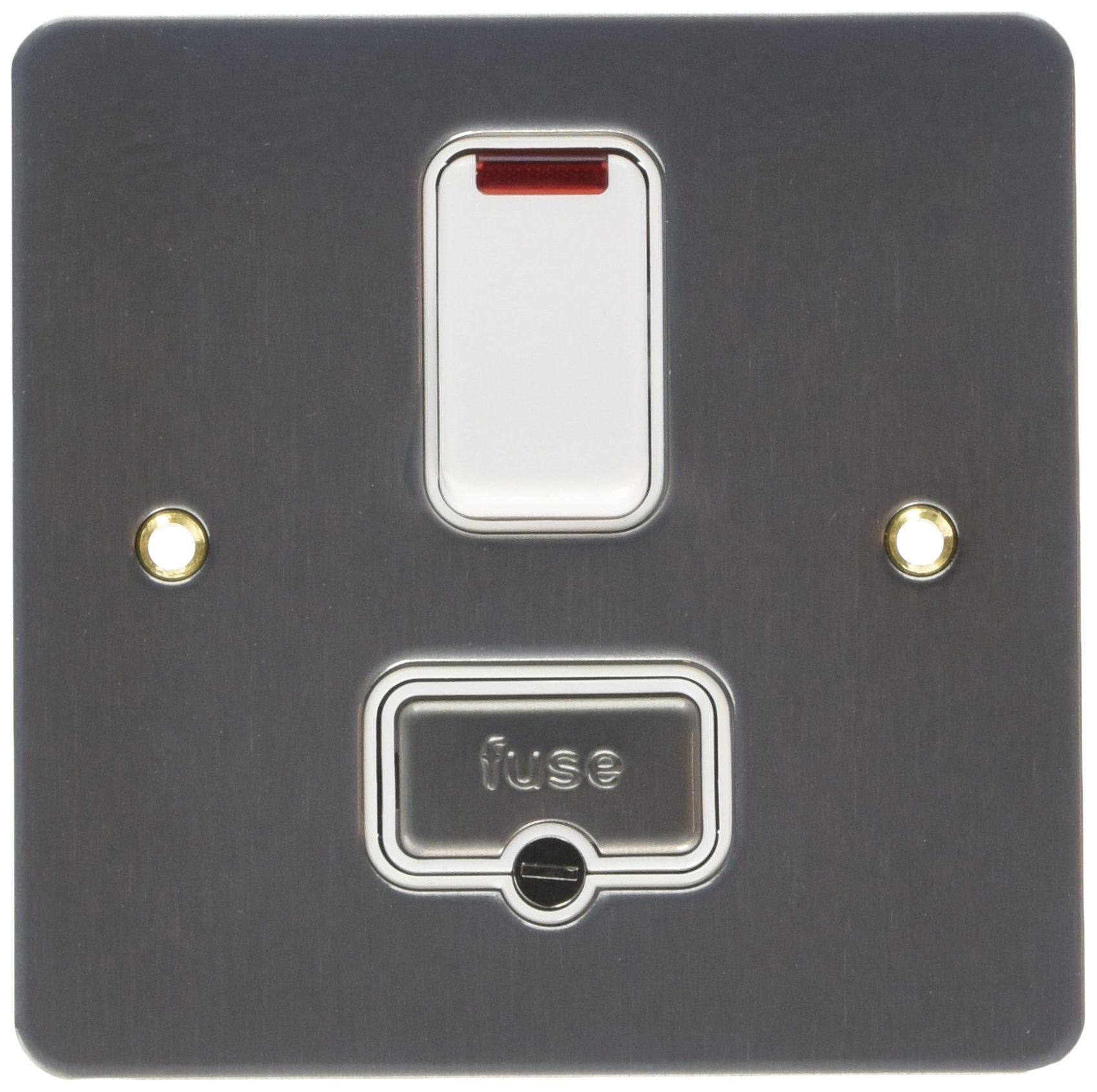 MK Edge K14961BRCW 13A Double Pole Switched Connection Unit with Neon - Brushed Chrome