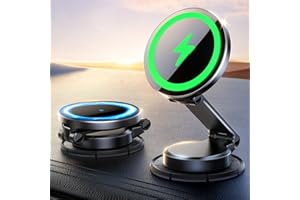 JOYROOM for MagSafe Car Mount Charger, [All-Metal] 15W Fast MagSafe Car Charger, Hands Free Magnetic Phone Holder for Car Dashboard for iPhone 17 Pro Max Air/16 15 14 13 12 Pro Max Plus, Black