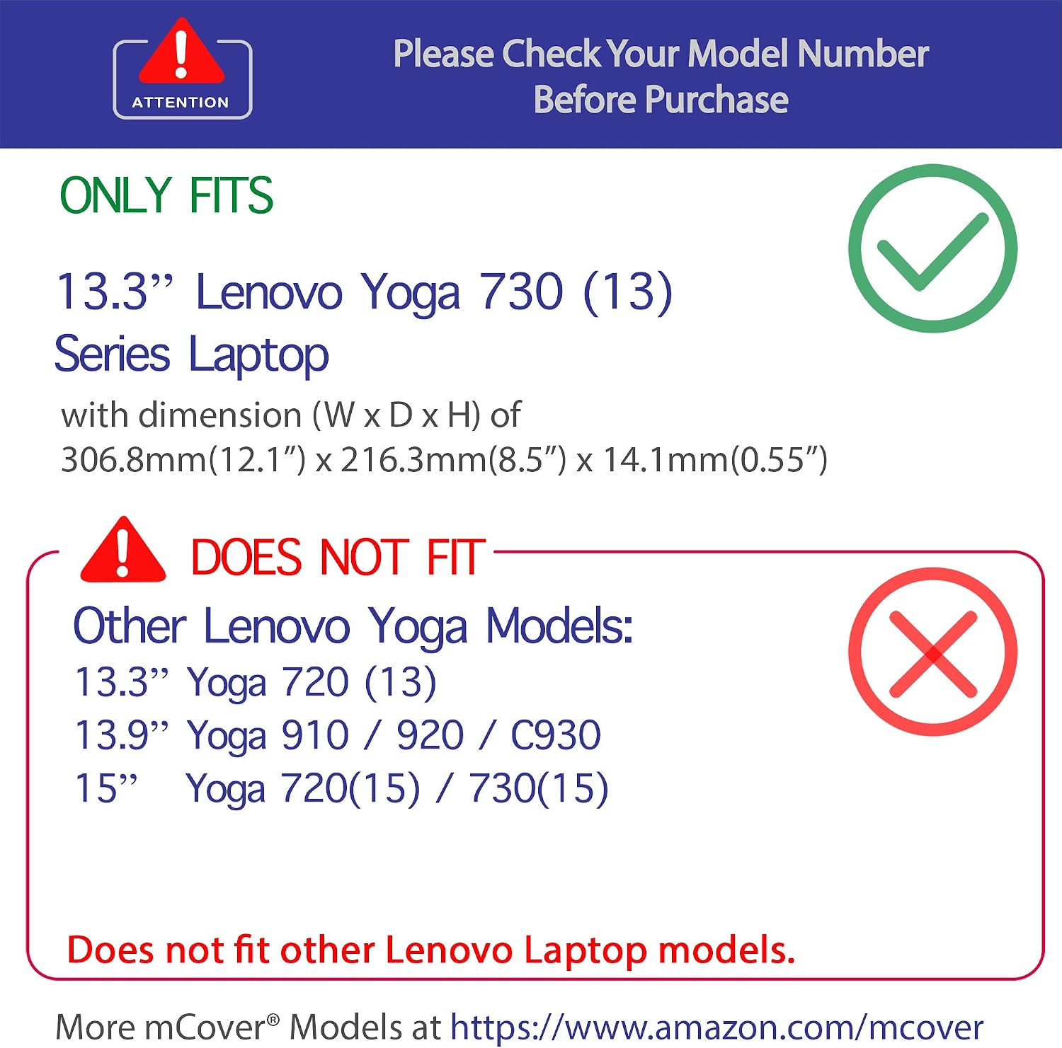 mCover Hard Shell Case for New 2018 13.3" Lenovo Yoga 730 (13) Laptop (NOT Compatible with Yoga 710/720 / 910/920 Series) (Yoga 730 13.3" - Image 3
