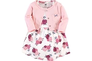 Hudson Baby Baby Girls' Cotton Dress and Cardigan Set