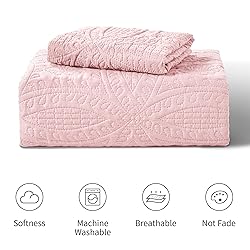 Love's cabin Twin Quilt Set Pink Bedspreads - Soft