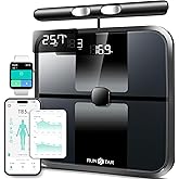 RunStar Scale for Body Weight and Fat, Full-Body Bathroom Scale with 8 Electrodes for BMI, Muscle Mass, High-Accuracy Body Composition Monitor with 28 Metrics & App Connectivity, 3-Metric Display