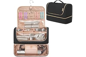 Yarwo Large Airwrap Storage Bag Compatible for Shark FlexStyle Styling (HD 430/440), Double Layers Travel Case Box for Shark Flexstyle/Dyson Airwrap and Hair Styler Attachments, Black (Bag Only)