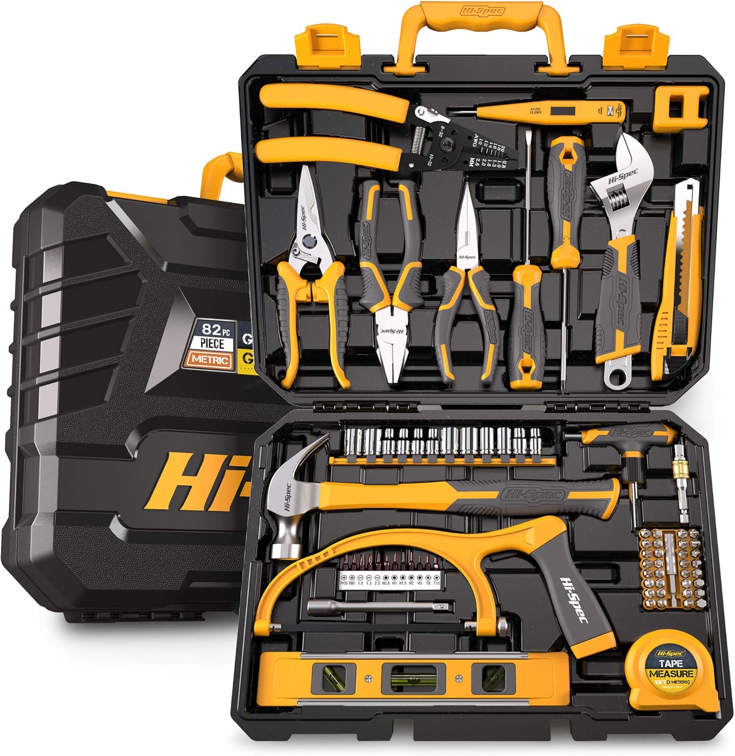 Hi-Spec 75-teiliges Heim & Werkstatt-Werkzeugsatz. Set mit Reparatur & Wartungswerkzeugen für Haushalt, Büro &Werkstatt in einem Aufbewahrungskoffer