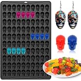 Mini Skull Molds Silicone, 100 Cavity Halloween Skull Chocolate Candy Mold | Mini Gummy Molds Skeleton for Ice Cubes, Biscuits, Cookies, Jelly, Cupcake Decorations, Pet Treats, Holiday Party, Non-Stick